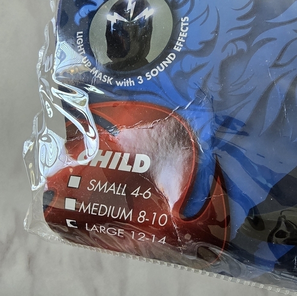 Spirit Halloween Ninja Costume Boys Blue Sz L 8-10 Full Set Jumpsuit Hood Mask - Picture 4 of 9